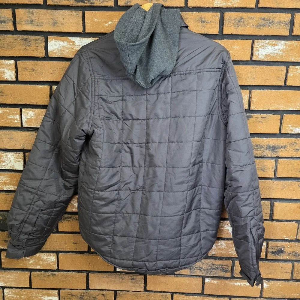 Distortion Quilted Jacket Men's Medium Fleece Hood Gorpcore Utility Pockets FLAW